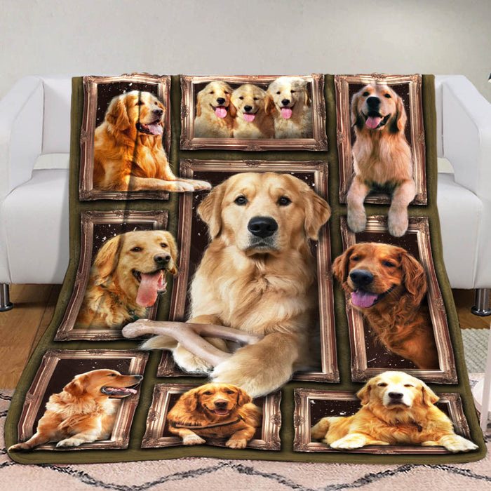 Golden retriever fleece blanket hotsell