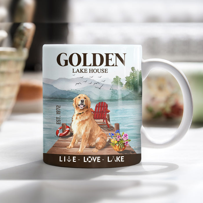 Golden Retriever Dog Lake House Mug SMR0501 95O34 1