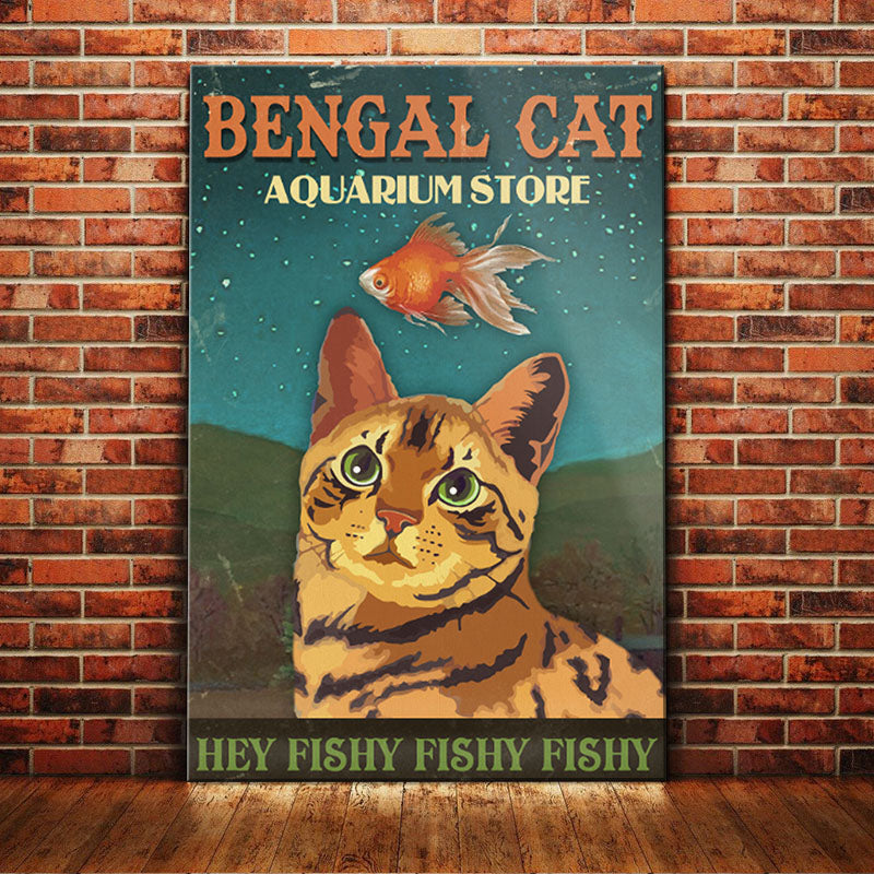 Bengal Cat Aquarium Store Canvas MR1001 67O58