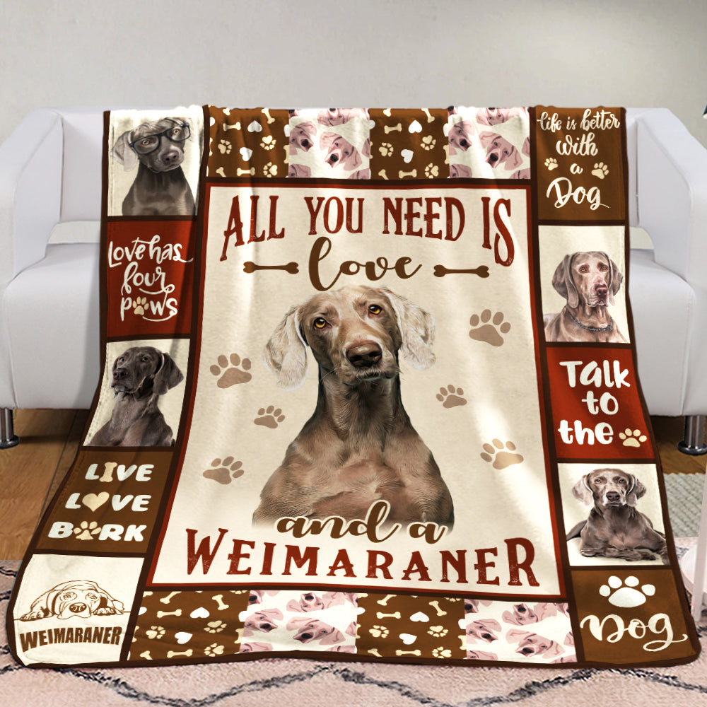 Weimaraner Dog Fleece Blanket MR0601 68O42