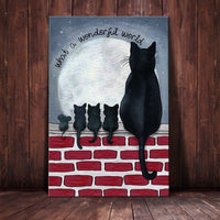 Black Cat Moon What A Wonderful World Canvas MY121 85O61 thumb 1