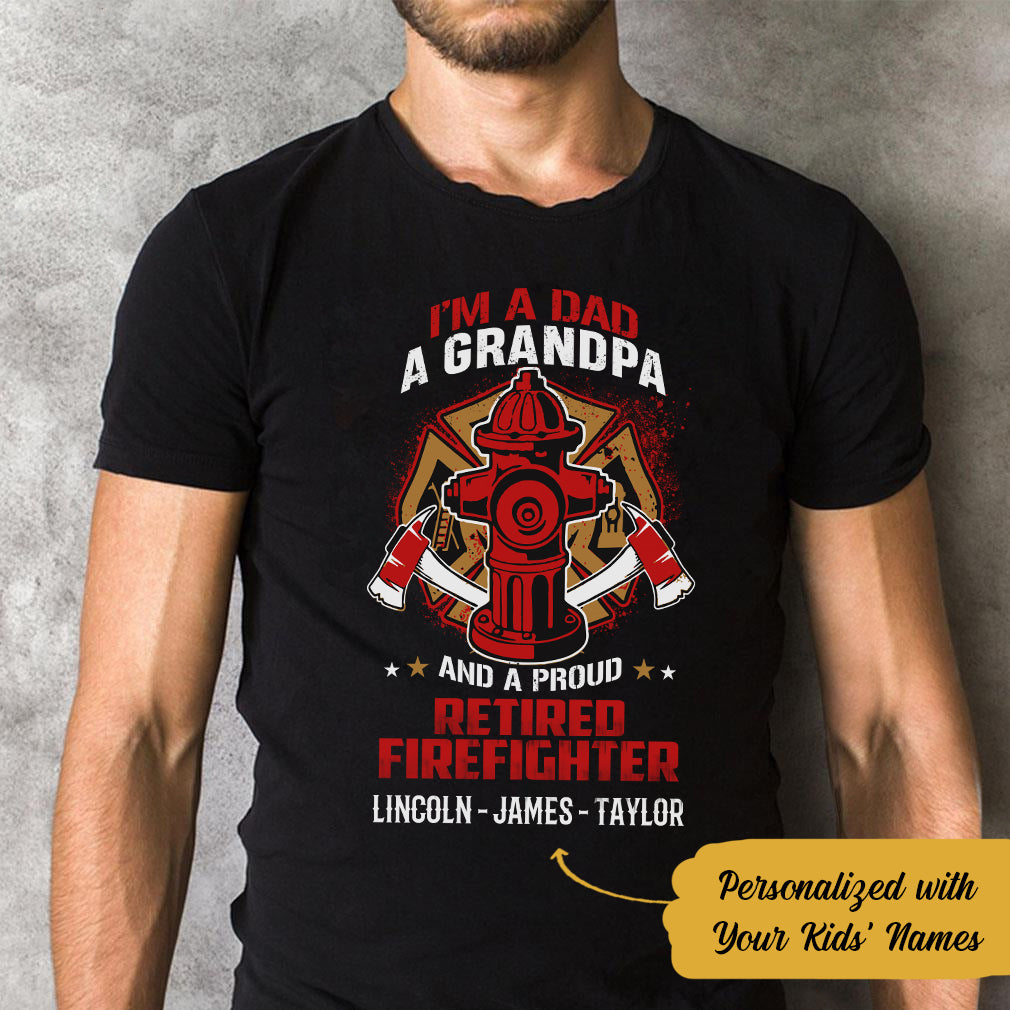 Personalized Dad Firefighter   T Shirt MY132 95O58