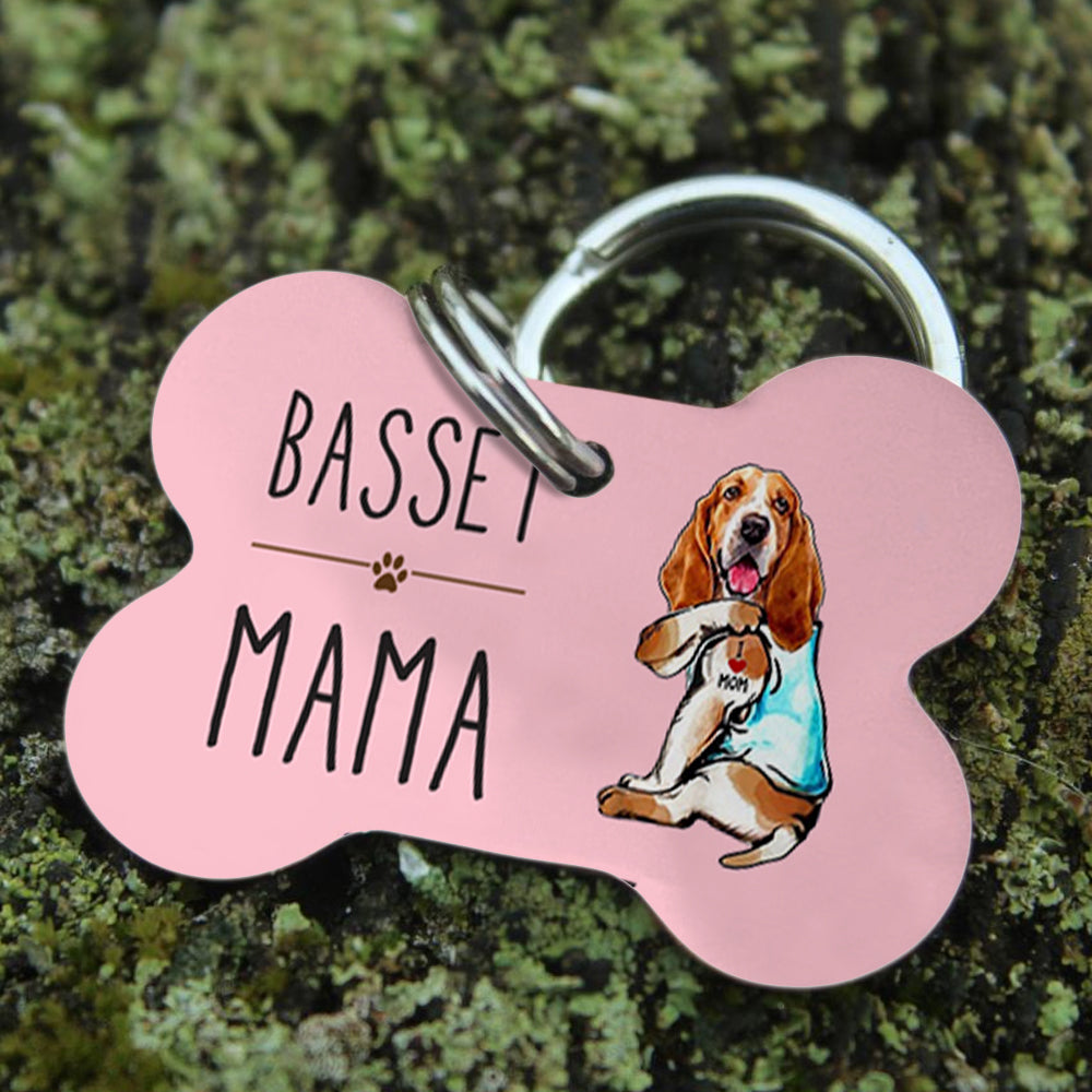 Basset Hound Dog Bone Pet Tag SAP1001 81O36