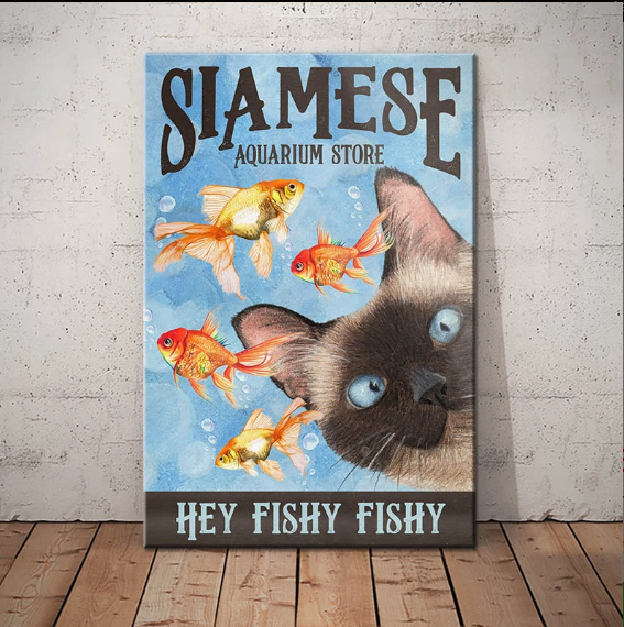 Siamese Cat Aquarium Store Canvas MR1001 67O42 1