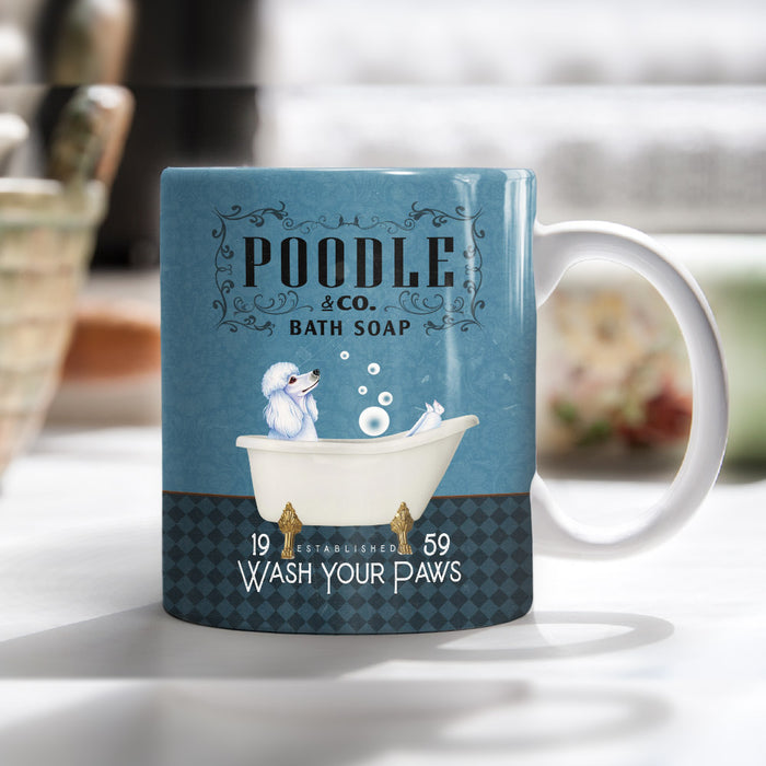 White Poodle Dog Bath Soap Company Mug FB08018 81O60 1