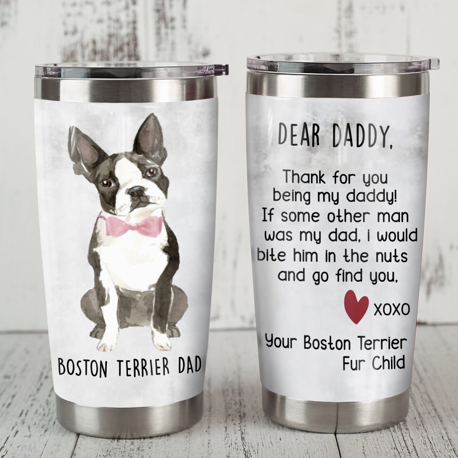 Boston Terrier Dog Steel Tumbler MR1205 68O56
