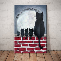 Black Cat Moon What A Wonderful World Canvas MY121 85O61 thumb 1