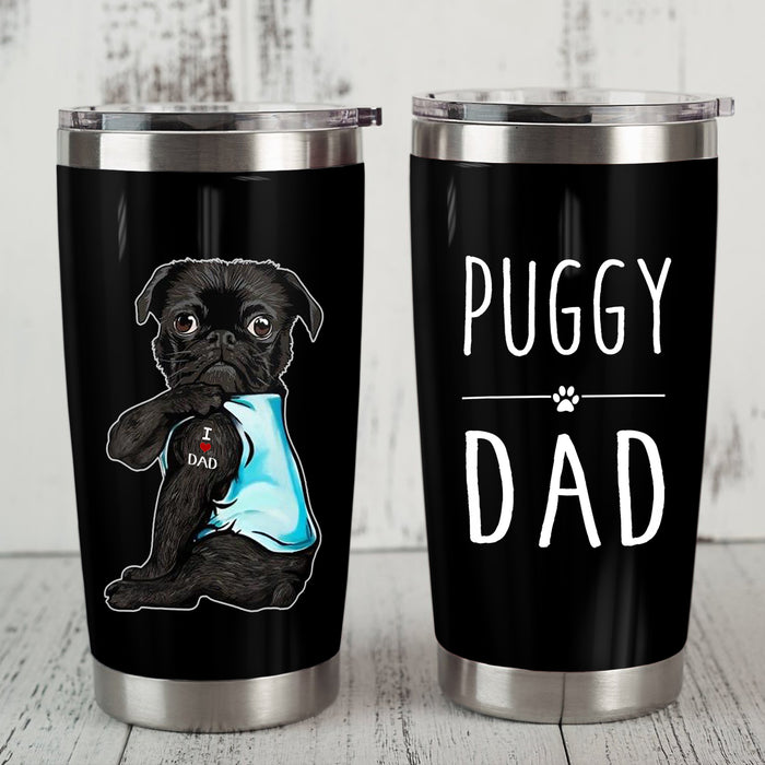 Black Pug Dog Steel Tumbler SAP2809 81O36 1