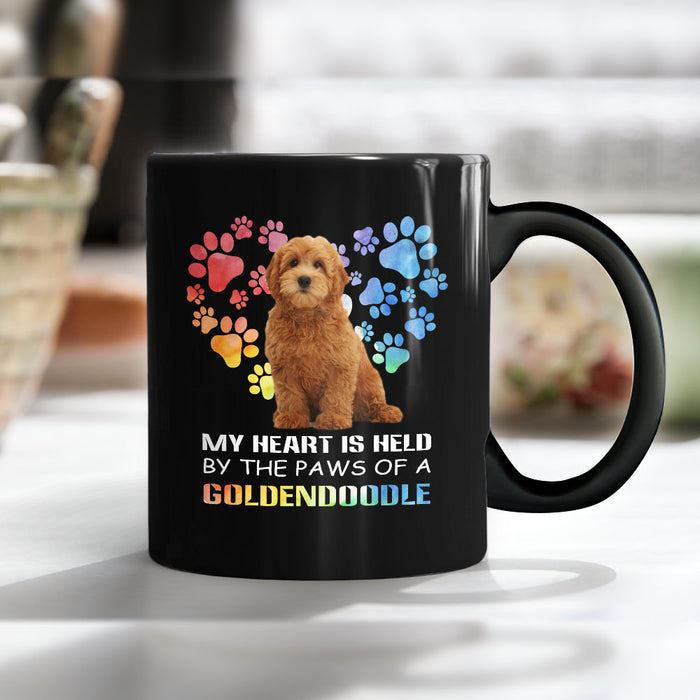 Goldendoodle Dog Rainbow Paw Black Mug MY103 73O58 1