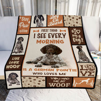 German Shorthaired Pointer Dog Fleece Blanket MR0401 69O51 thumb 1