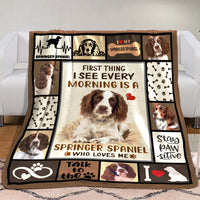 Springer Spaniel Dog Fleece Blanket MR0502 69O50 thumb 1