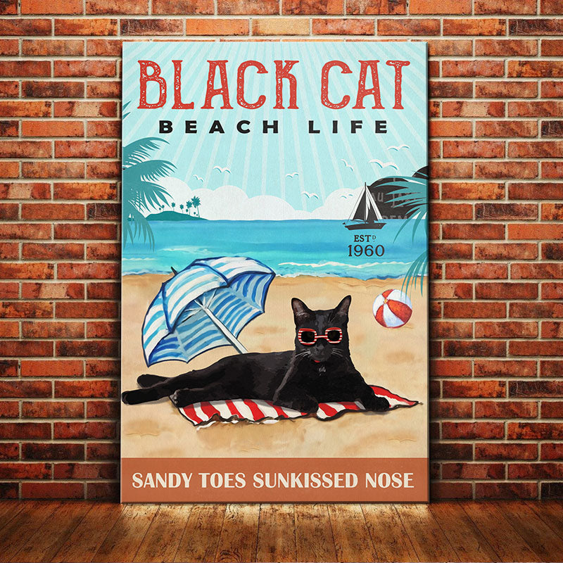Black Cat Beach Life Canvas SMY1314 67O53