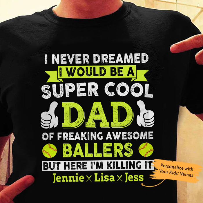 Personalized Dad Softball  T Shirt MY161 74O53 1