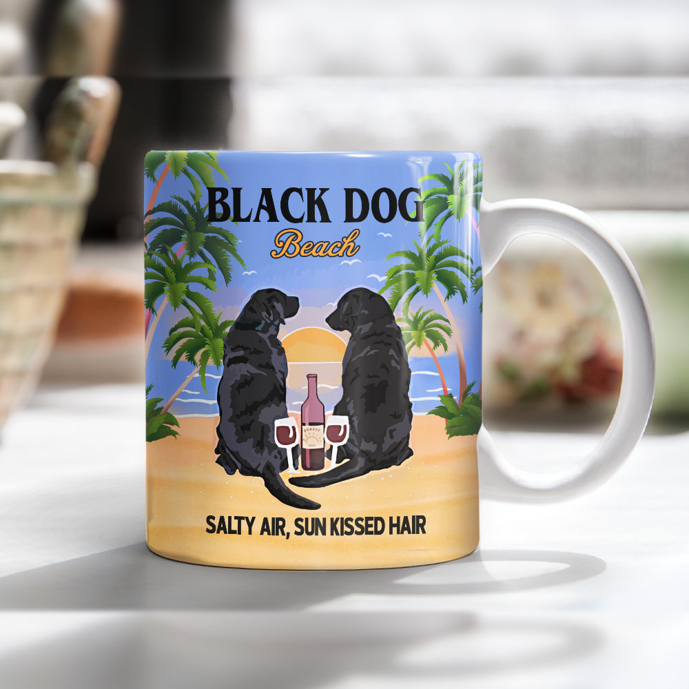Black Labrador Retriever Dog Beach Sunset Mug MY156 73O57