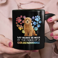 Goldendoodle Dog Rainbow Paw Black Mug MY103 73O58 thumb 1