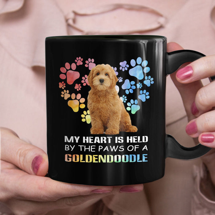 Goldendoodle Dog Rainbow Paw Black Mug MY103 73O58 1