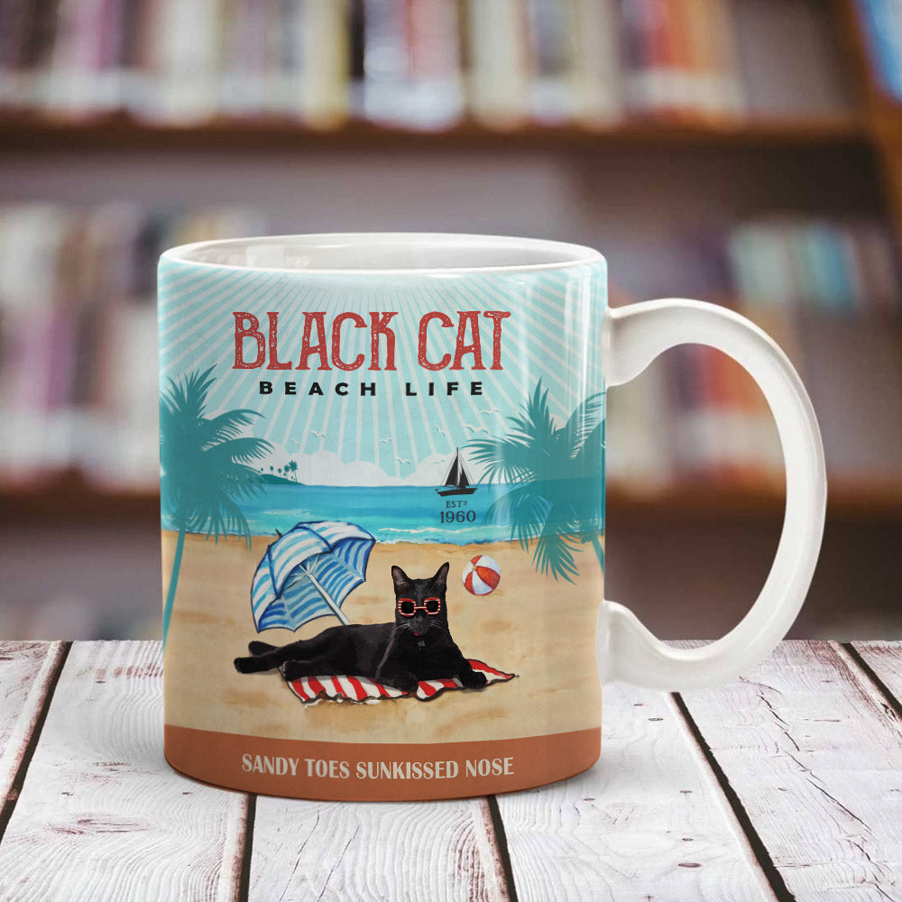 Black Cat Beach Life Mug SMY1314 67O53