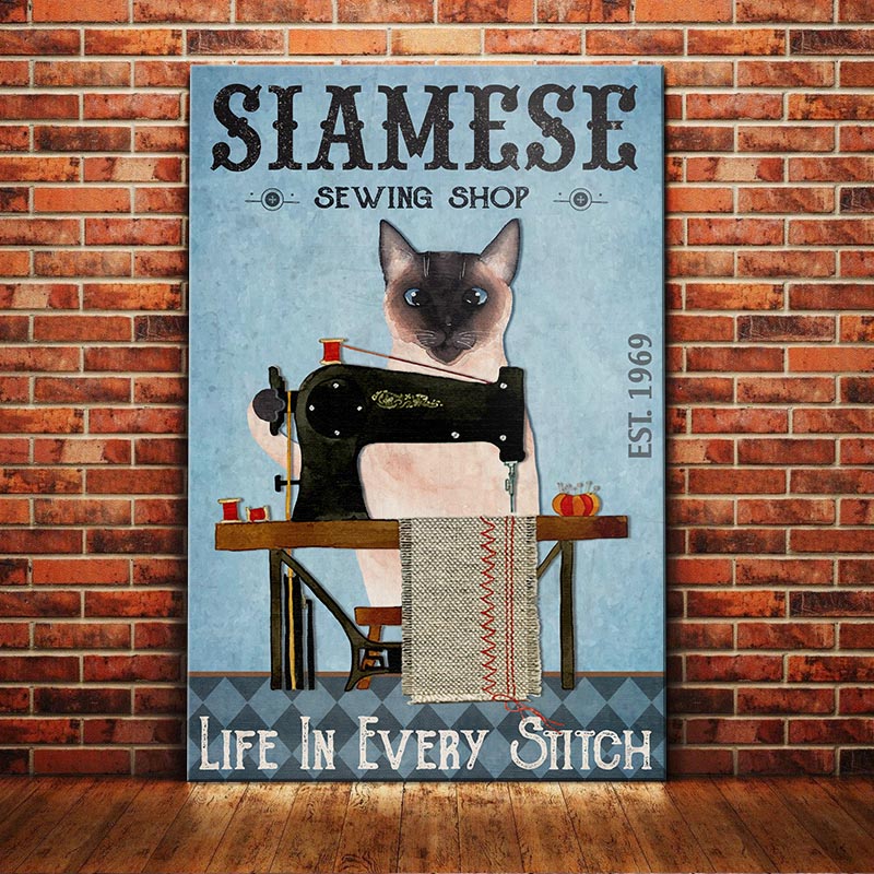 Siamese Cat Sewing Shop Canvas MR0701 90O57