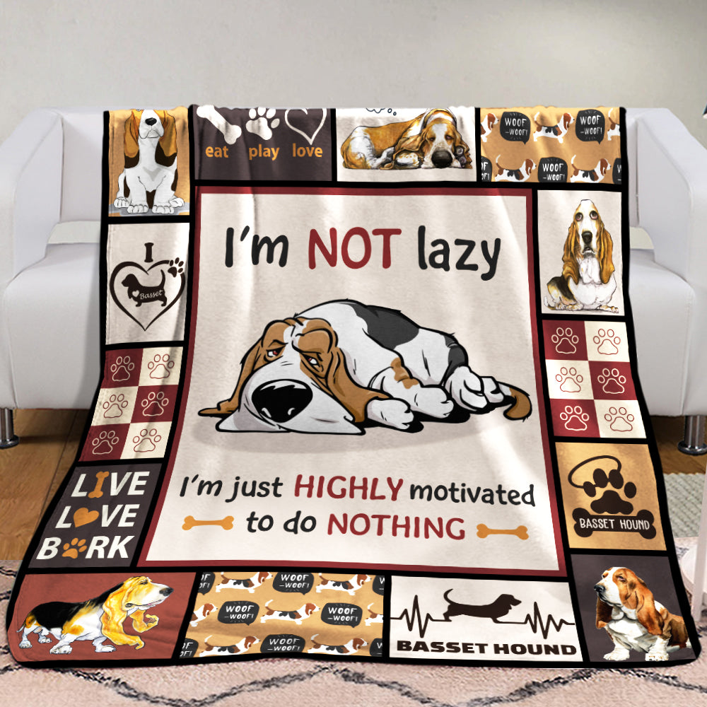 Basset Hound Dog Fleece Blanket NOV2004 90O47