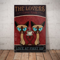 Siamese Cat Coffee House Canvas MR1103 90O50 thumb 1