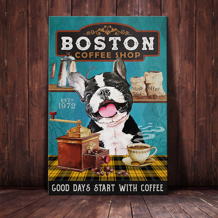 Boston Terrier Coffee Canvas AP1601 74O53 1