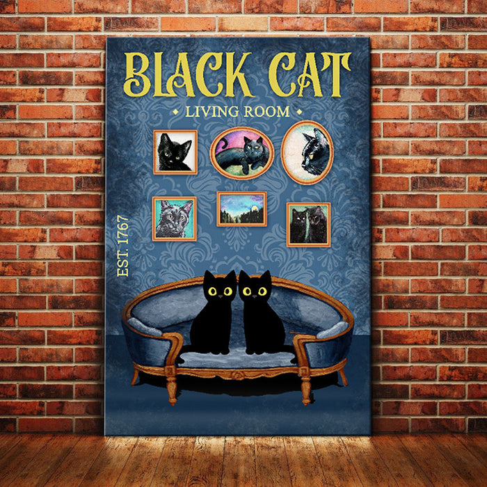 Black Cat Living Room Canvas AP2203 73O58 1