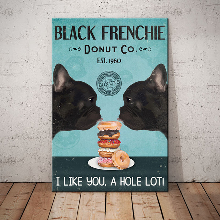Black French Bulldog Donut Company Canvas MY122 67O58 1