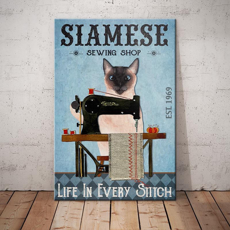 Siamese Cat Sewing Shop Canvas MR0701 90O57