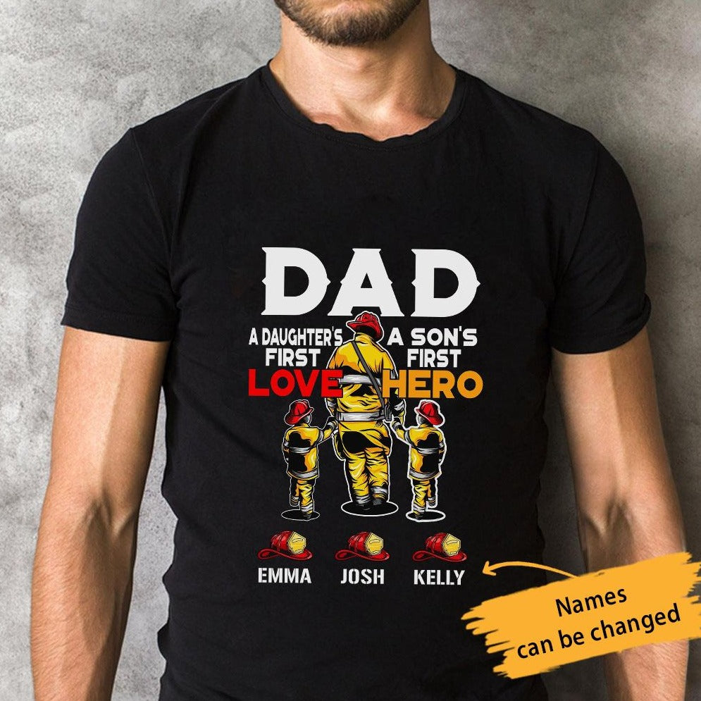 Personalized Dad Firefighter  T Shirt MY131 90O36