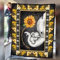 Elephant Sunflower Mom Fleece Blanket M1403 82O34 thumb 1