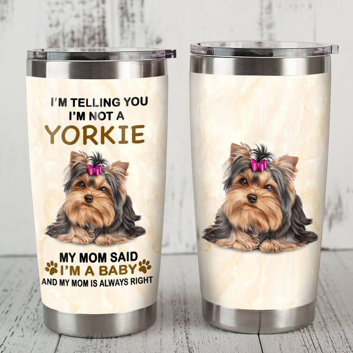 Yorkshire Terrier Dog Steel Tumbler MR1101 68O49 1