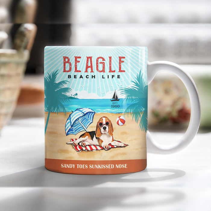 Beagle Dog Beach Life Mug SMY138 67O53 1