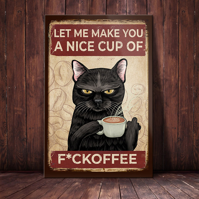 Black Cat Funny Coffee Canvas MY115 85O34 1