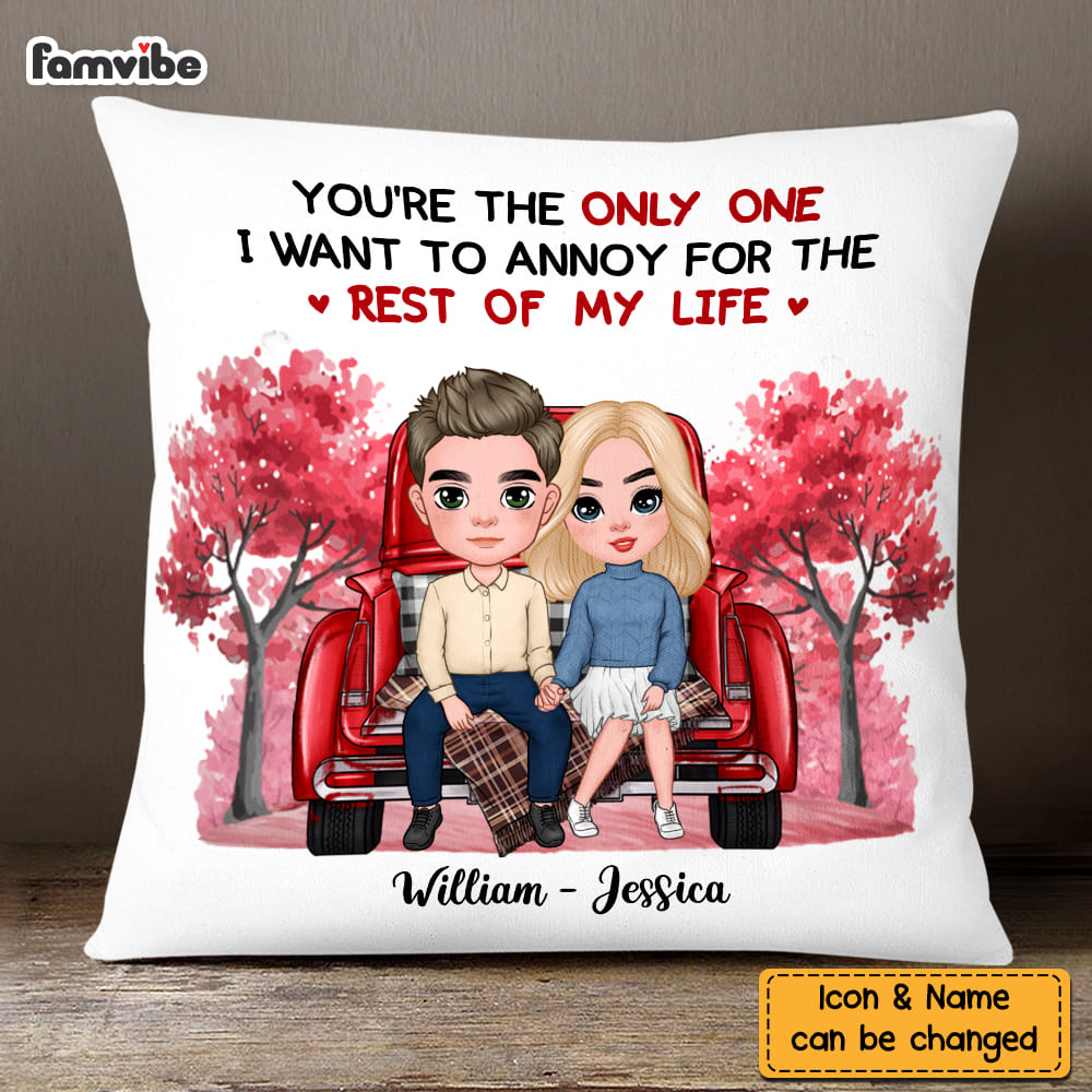 Personalized  You're The Only One I Want To Annoy Red Car Couple Pillow 22558 Primary Mockup