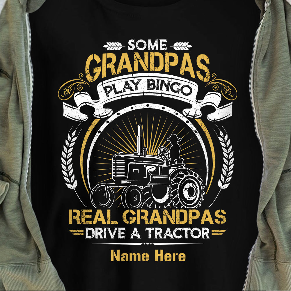 Personalized Farmer Grandpa Tractor T Shirt JL281 27O53