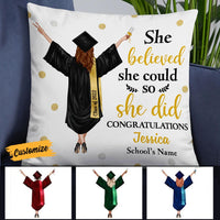 Personalized Graduation Girl She Did It Pillow MR101 67O58 thumb 1