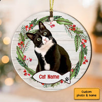 Personalized Christmas Dog Cat Circle Ornament NB31 81O34 thumb 1
