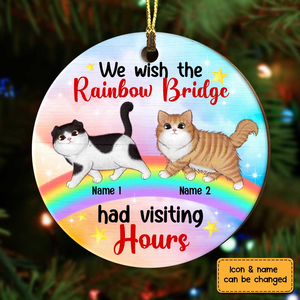 Personalized Cat Mom Cat Rainbow Bridge Christmas Circle Ornament SB42 24O53