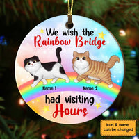Personalized Cat Mom Cat Rainbow Bridge Christmas Circle Ornament SB42 24O53 thumb 1