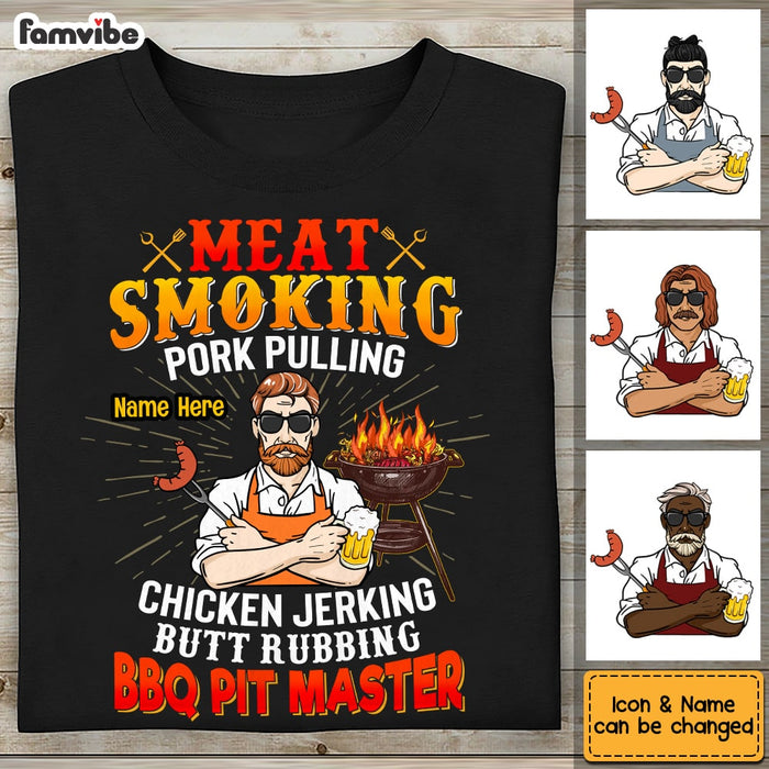 Personalized Dad Grill Meat Smoking BBQ T Shirt JL91 25O53 1