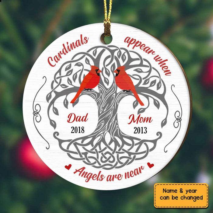 Personalized Angels Are Near Memorial Mom Dad Circle Ornament SB234 30O34 1
