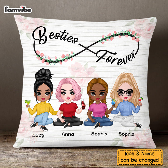Personalized Friends Forever Flower Infinity Pillow 22687 1