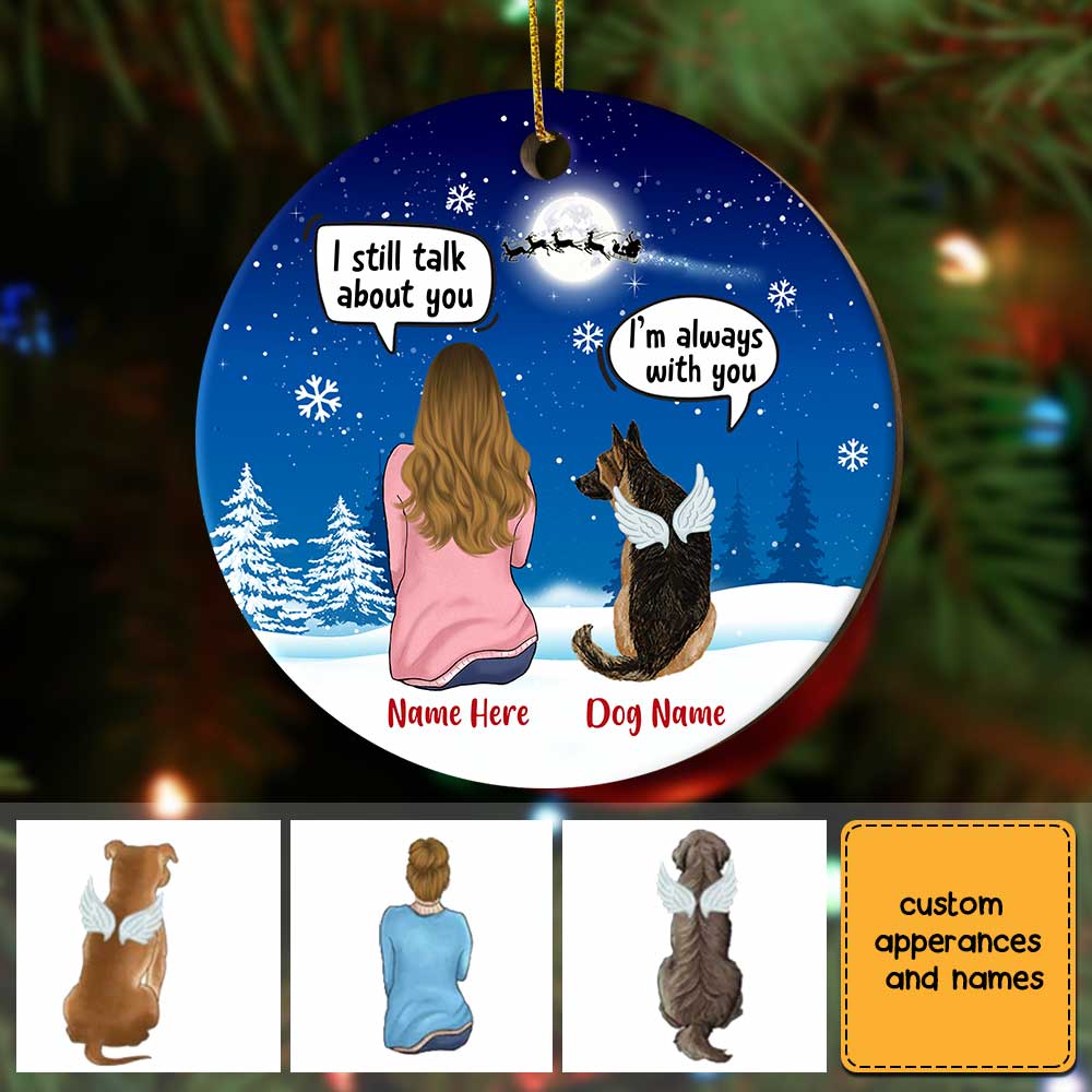 Personalized Dog Memo Christmas Watching Circle Ornament OB252 81O34