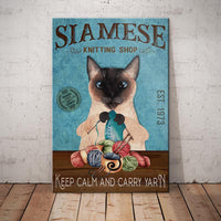 Siamese Cat Knitting Shop Canvas MR1602 90O57 thumb 1