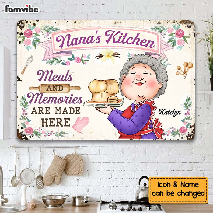 Personalized Gift For Grandma Cooking Baking Nana's Kitchen Metal Sign 31624 1