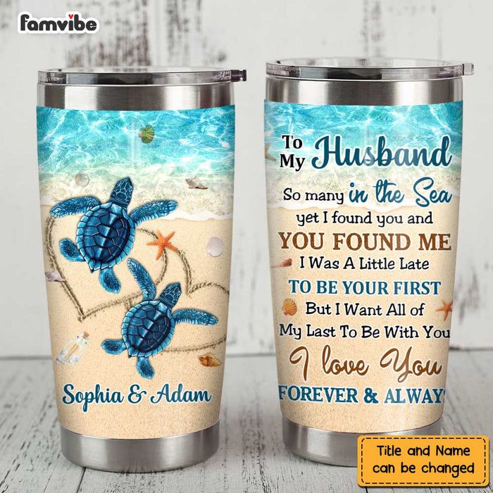 Personalized Husband Turtle Beach Steel Tumbler JL54 85O47 1