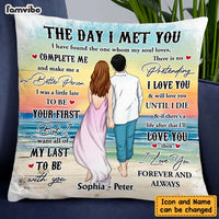 Personalized Couple Beach The Day I Met You Pillow DB282 30O47 thumb 1