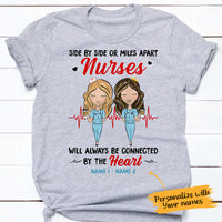 Personalized Nurse Friends Side By Side T Shirt SB31 26O65 thumb 1