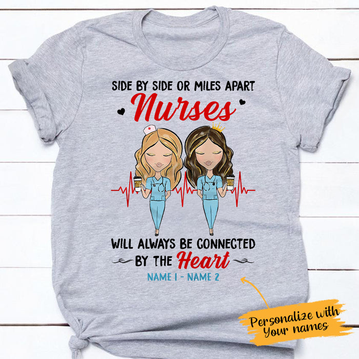 Personalized Nurse Friends Side By Side T Shirt SB31 26O65 1