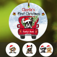 Personalized Dog First Christmas Red Truck  Ornament OB221 81O34 thumb 1